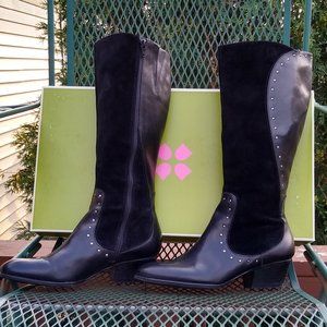 Women's Stylish Leather/Suede Black Boots